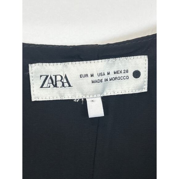 ZARA New Limited Edition LONG CONTRAST BLACK Dress Women’s Size M - Picture 6 of 12